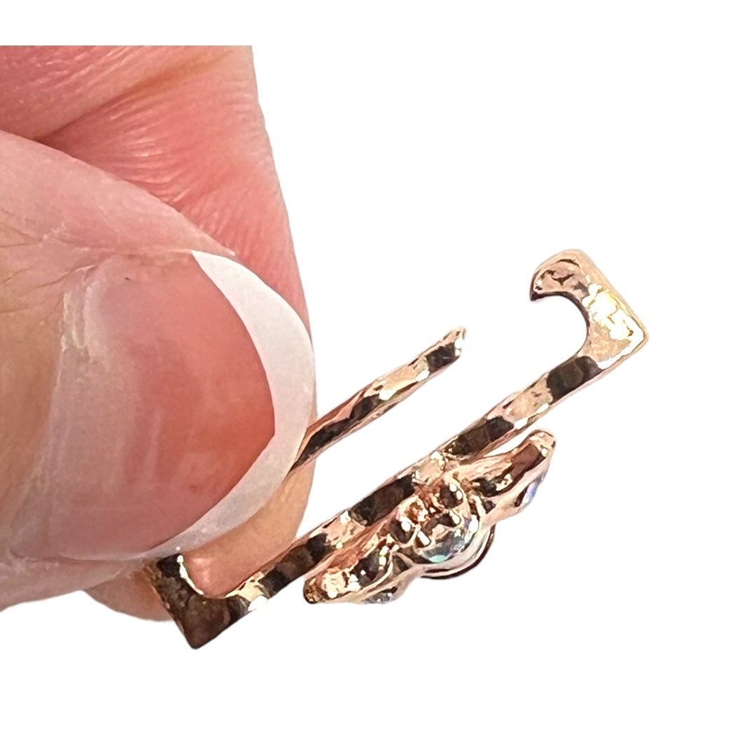 Jumbo Rose Gold Rhinestone Bee Watch Band