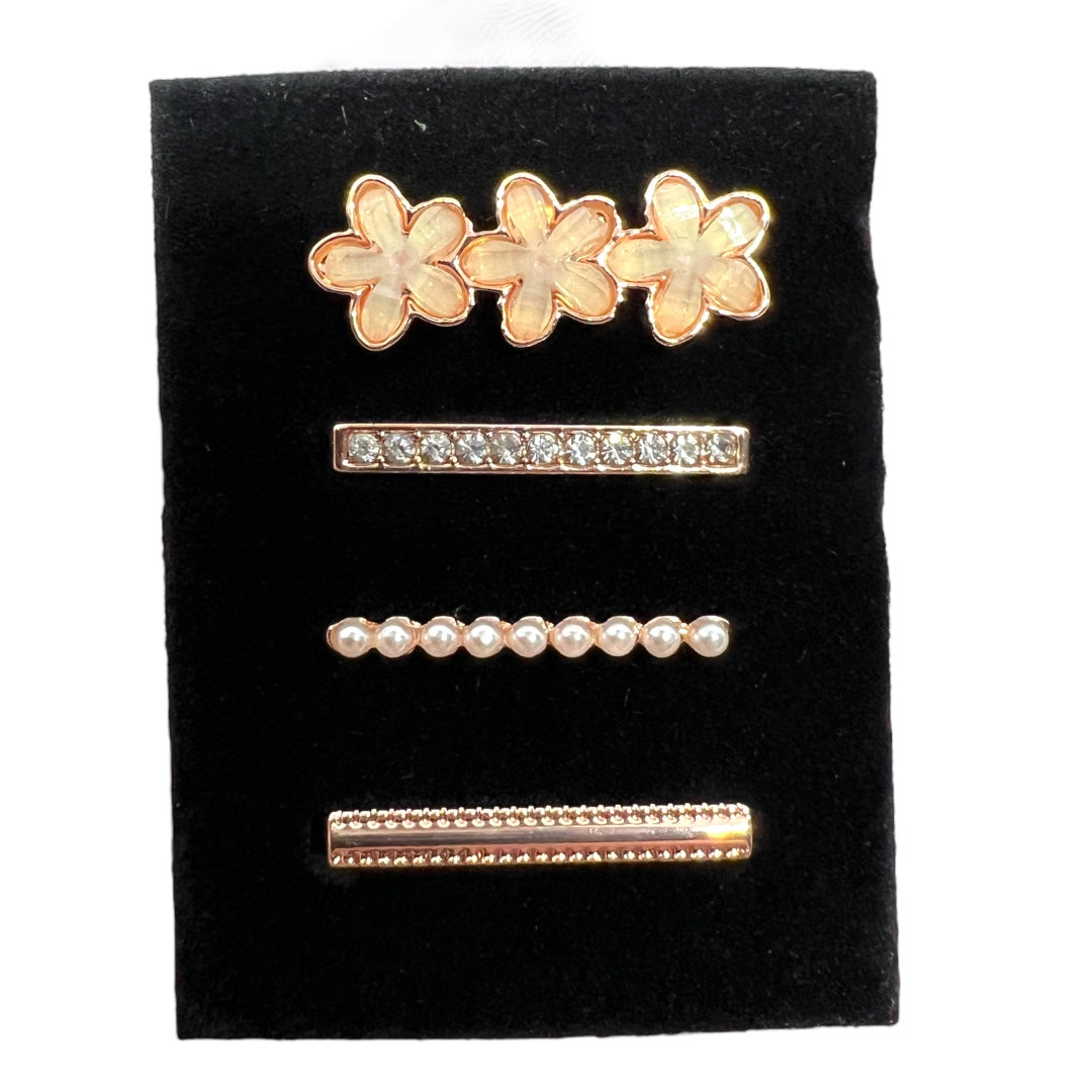 4 Piece Rose Gold Floral Watch Charm Set