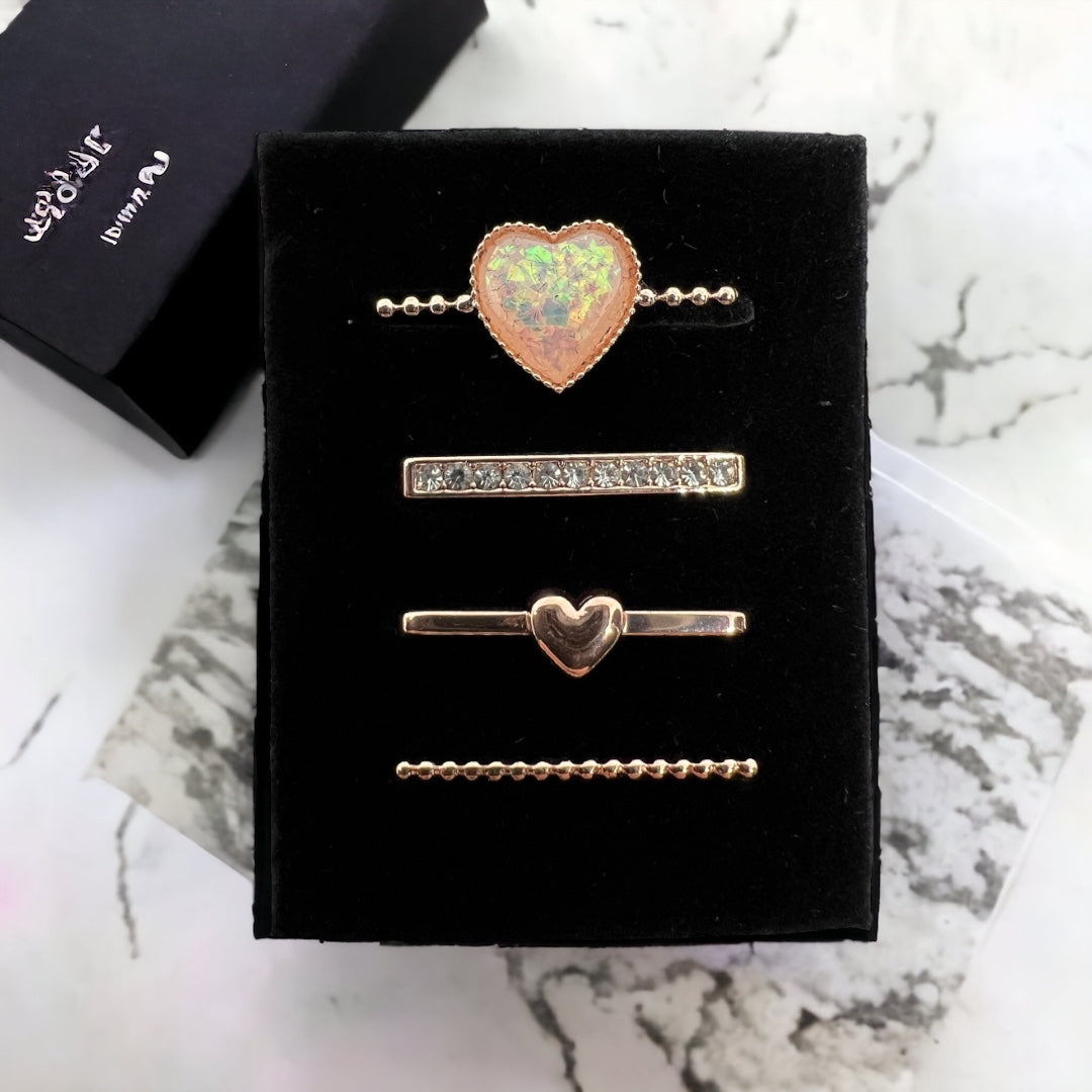 $3 4 Piece Hearts Watch Charm Set