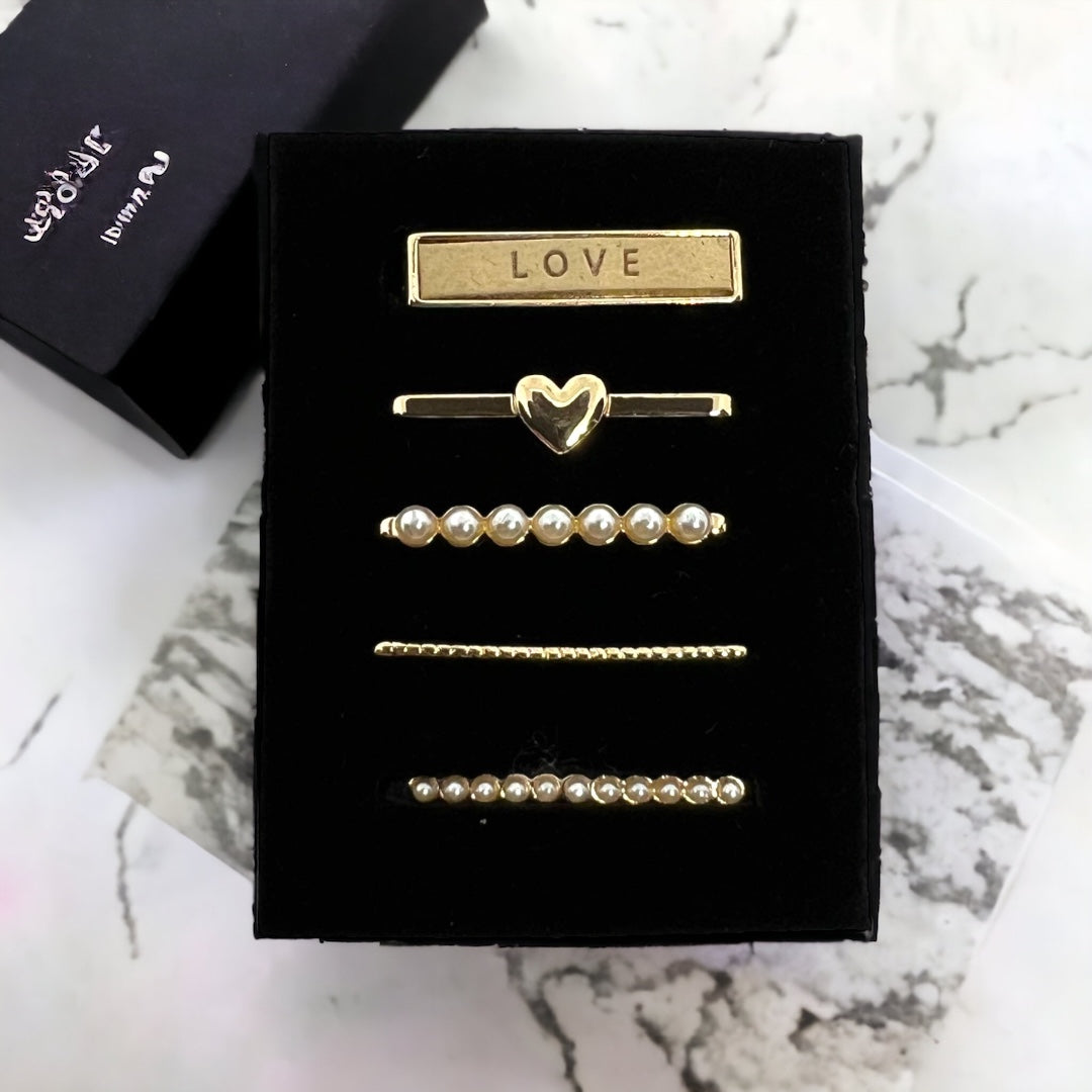 5 Piece Love N Pearls Watch Charm Set