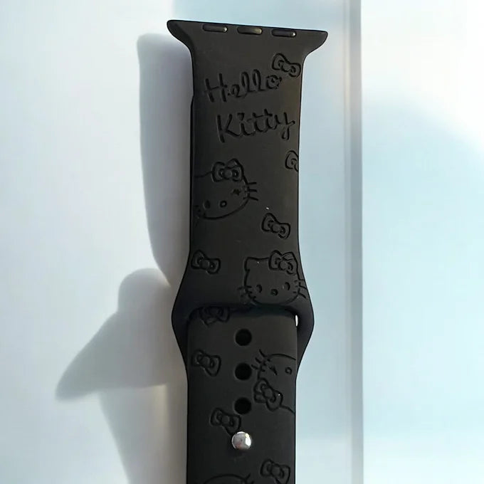 Lexi Kitty Engraved Apple Watch Band- Black 42/44/45/49 ML