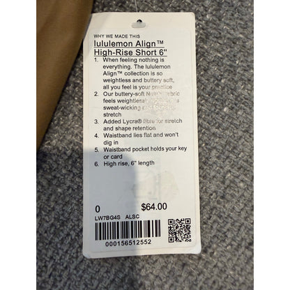 NWT Lululemon Align High Rise Shorts 6"-0