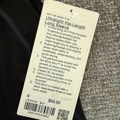 NWT Lululemon Ultralight long sleeve top retail $68-4