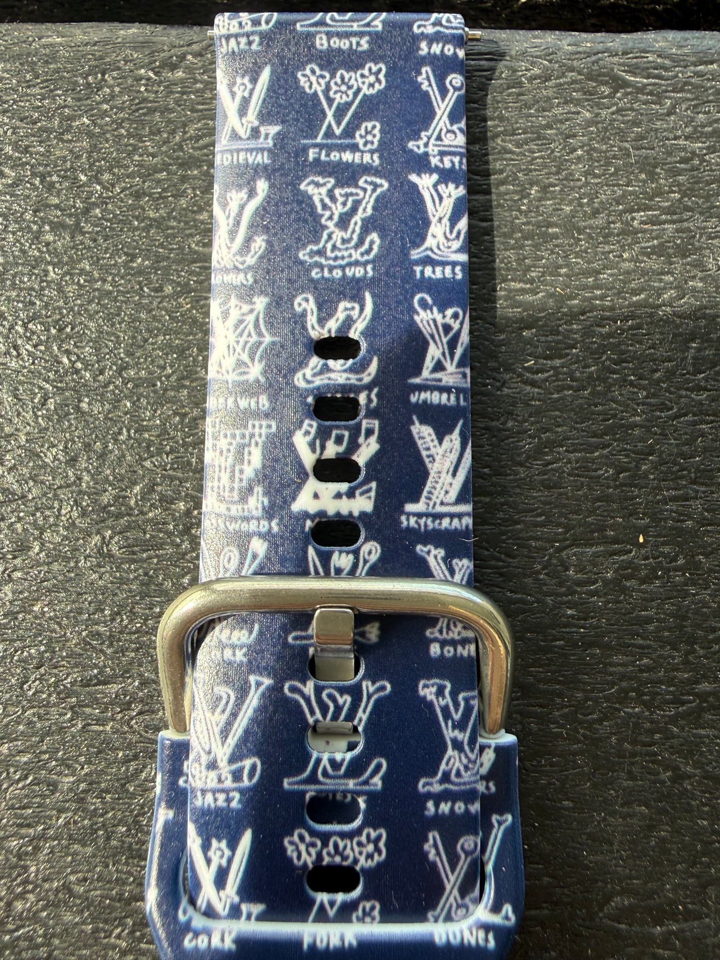 20MM/22MM Small Printed Silicone Bands