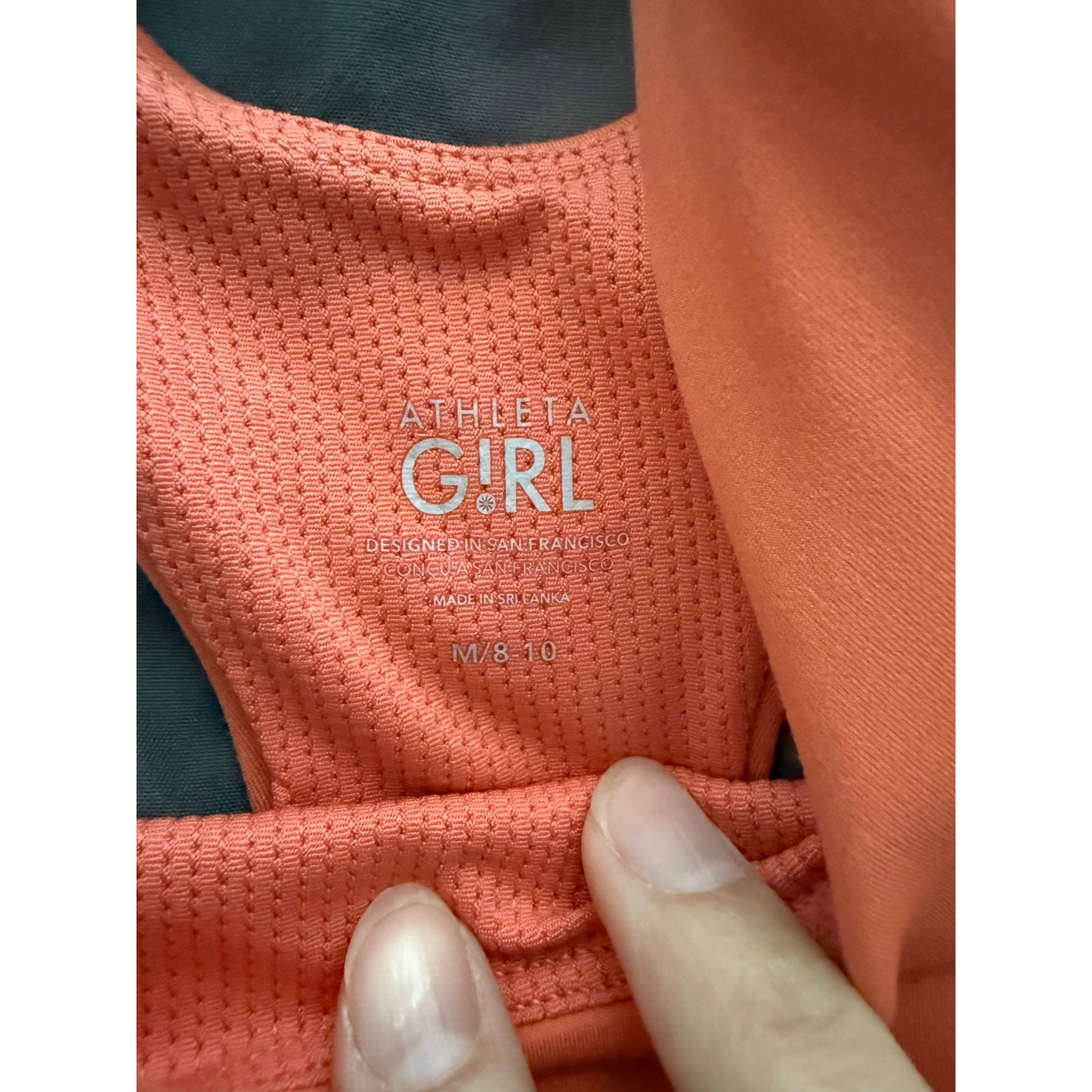 Athleta girl Tank Bra-8/10 M Orange