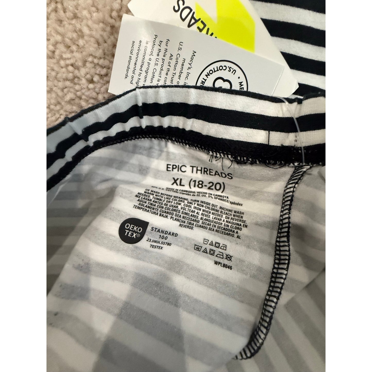 New Girls Striped Leggings-18/20