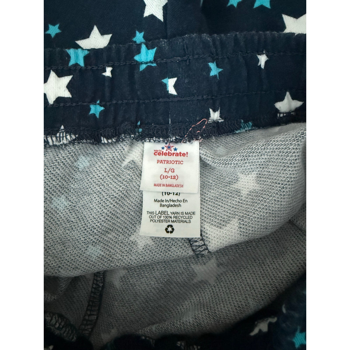 Girls L red, white and blue shorts