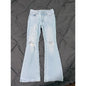 Girls Old Navy Distressed Denim-high rise flare 10