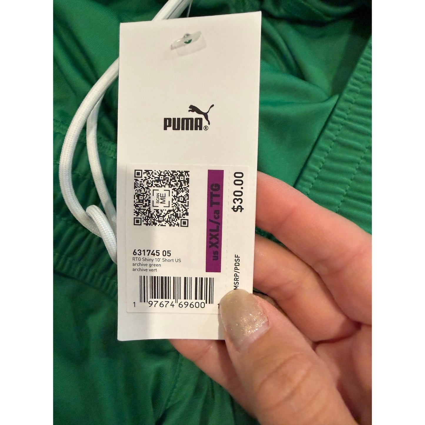 New Mens Green Puma Shorts-XXL