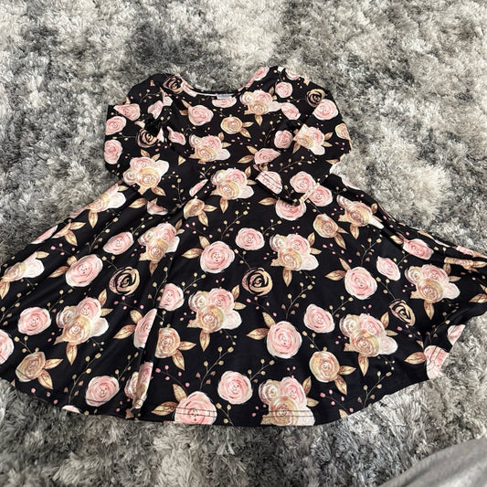 Sparkle in Pink Floral l/s Dress-7/8