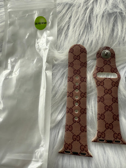 Ginger Monogram Silicone Apple Watch Band
