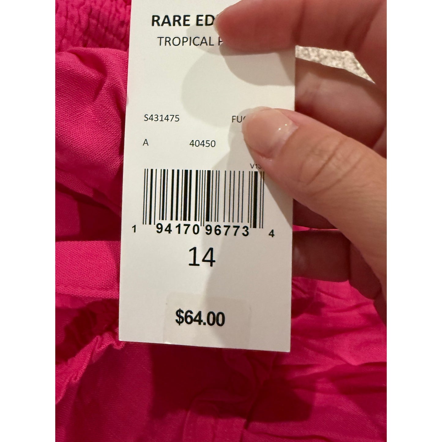 New Girls Rare Editions Pink Dress-14 (Retail $64)