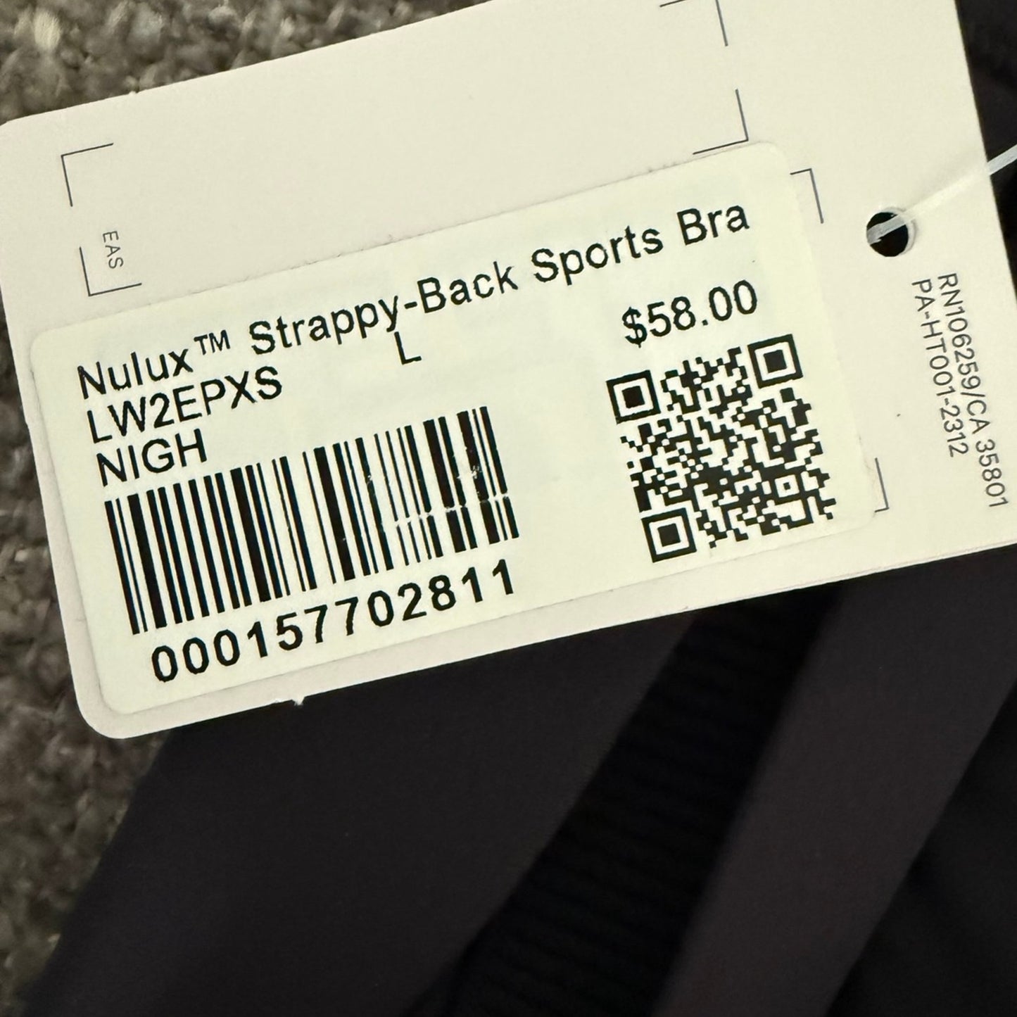 Lululemon Nulux Strappy BackSports Bra-L