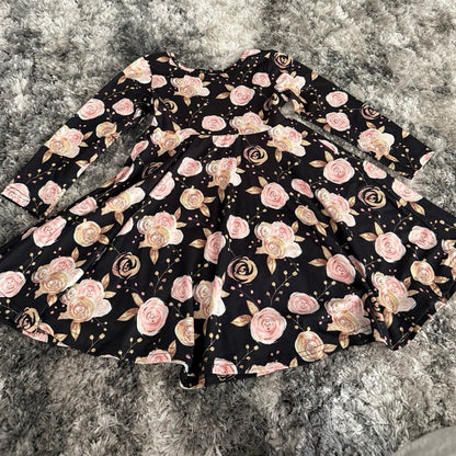 Sparkle in Pink Floral l/s Dress-7/8