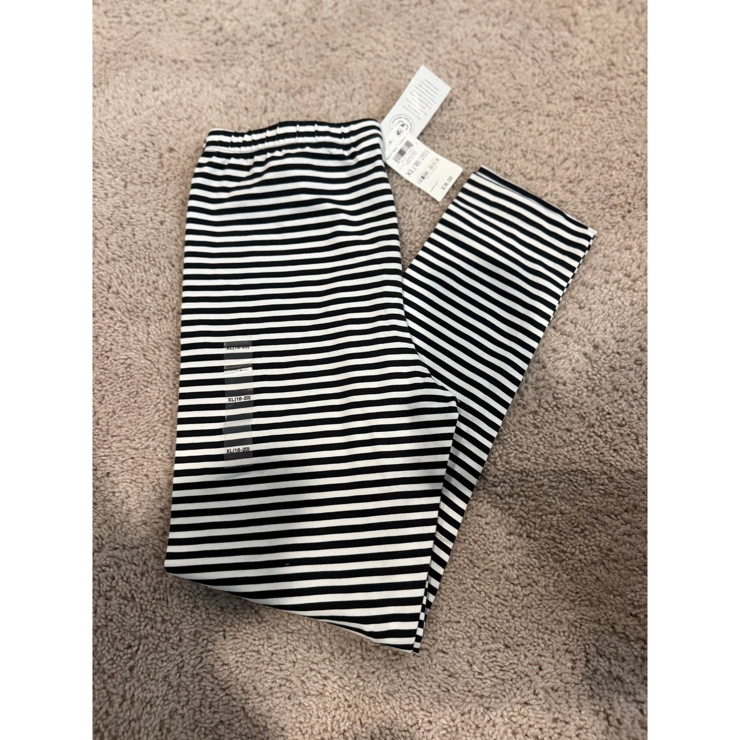 New Girls Striped Leggings-18/20