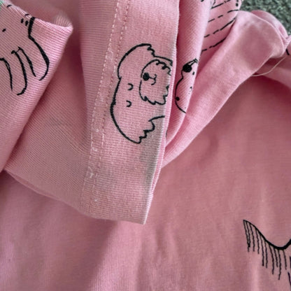 Hanna Anderson l/s doggy dress-130 size 8