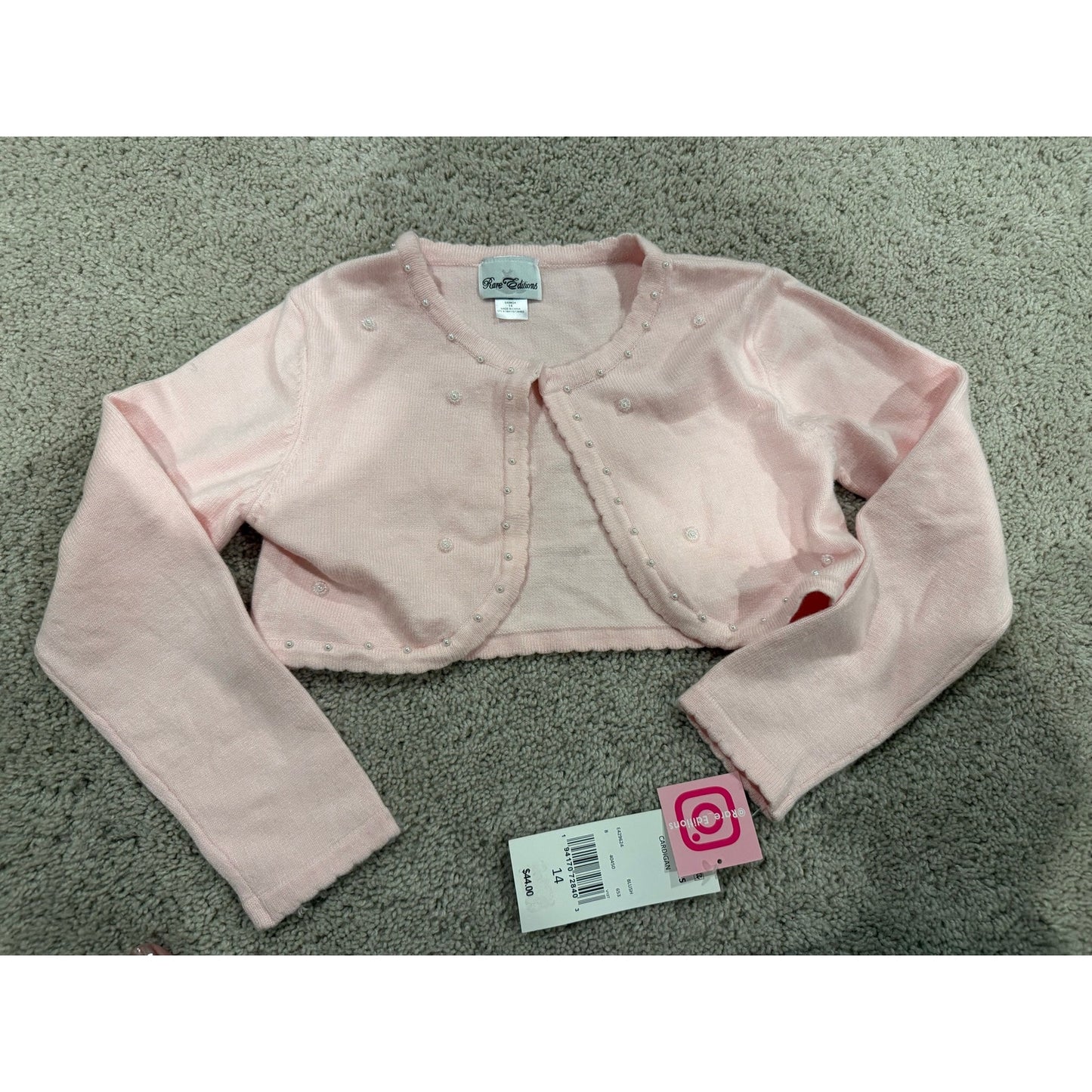 New Girls Rare Editions Cropped Cardi-14 Retail $44