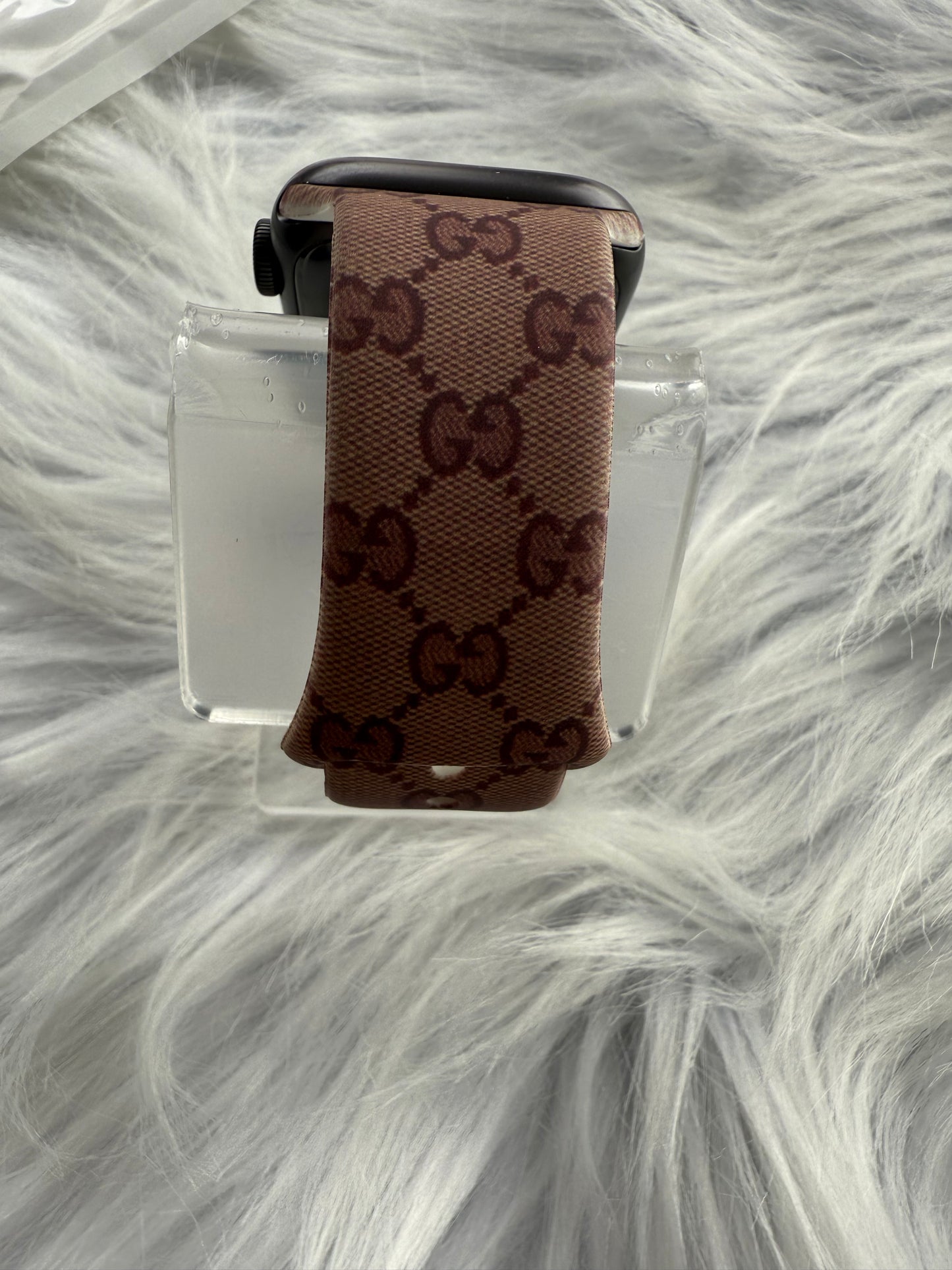 Ginger Monogram Silicone Apple Watch Band
