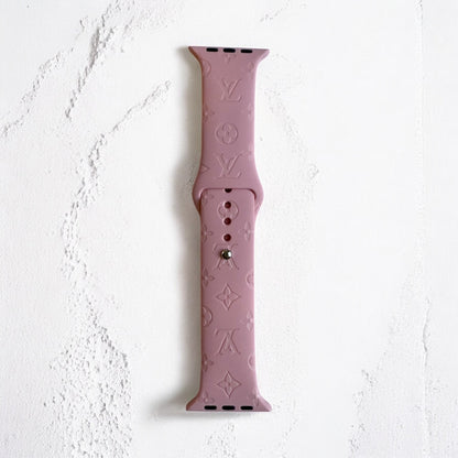 LaLa Engraved Flowers Apple Silicone Watch Band