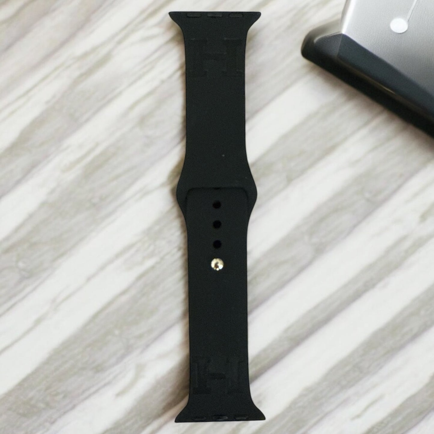 Haliey Engraved Silicone Apple Watch Band