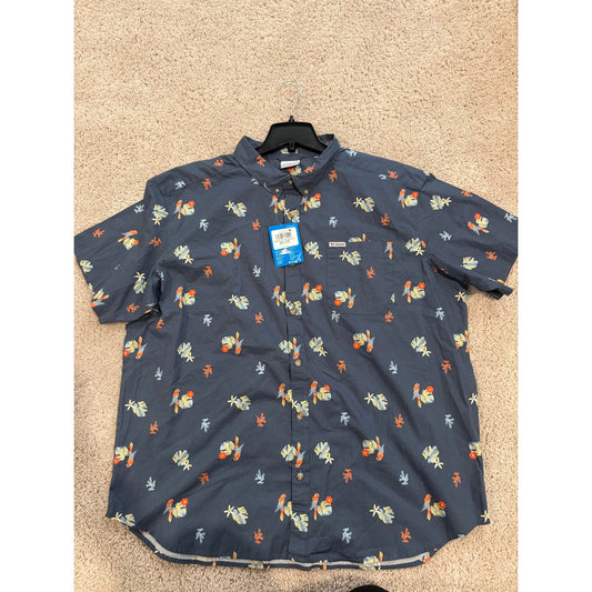 New Mens Columbia S/S Button Down-XXL
