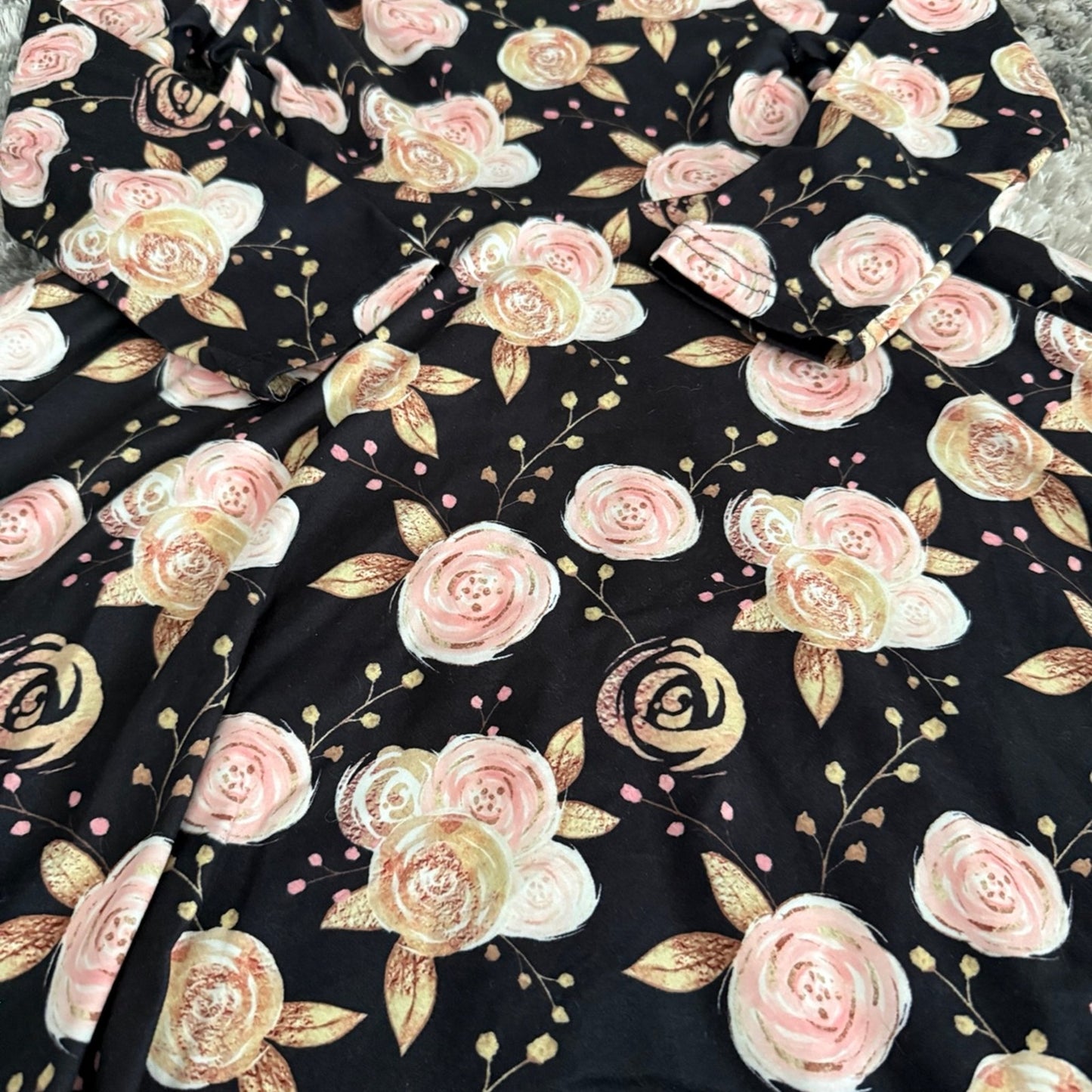 Sparkle in Pink Floral l/s Dress-7/8