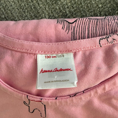 Hanna Anderson l/s doggy dress-130 size 8