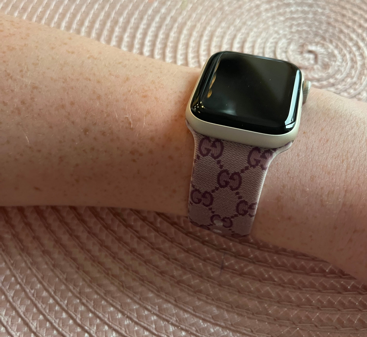 Ginger Monogram Silicone Apple Watch Band