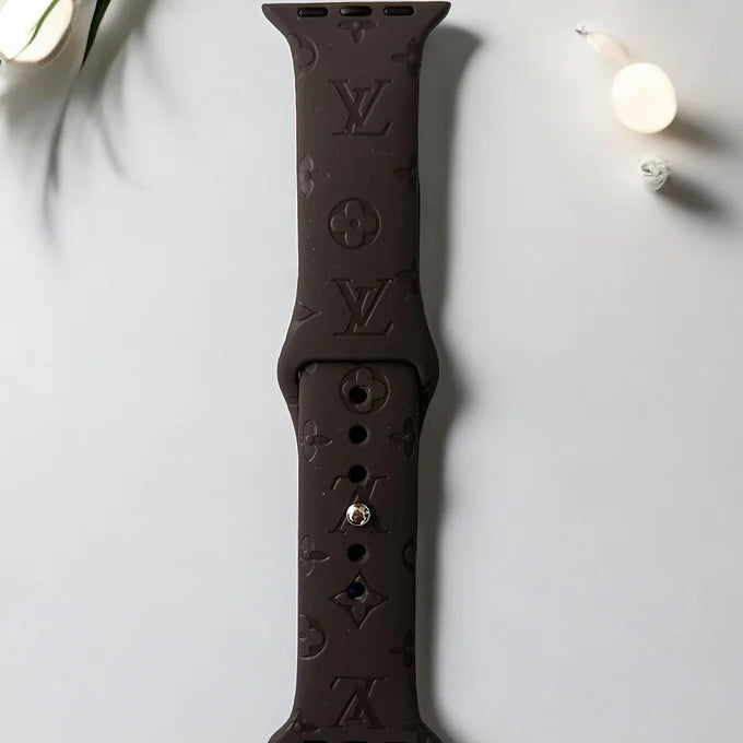 LaLa Engraved Flowers Apple Silicone Watch Band