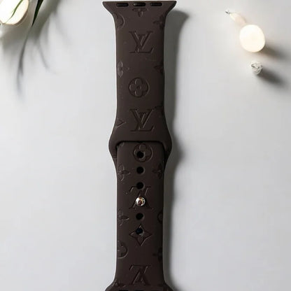 LaLa Engraved Flowers Apple Silicone Watch Band