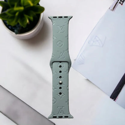 LaLa Engraved Flowers Apple Silicone Watch Band