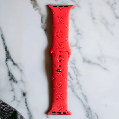 LaLa Engraved Flowers Apple Silicone Watch Band