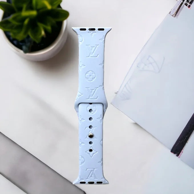 LaLa Engraved Flowers Apple Silicone Watch Band