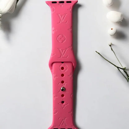 LaLa Engraved Flowers Apple Silicone Watch Band