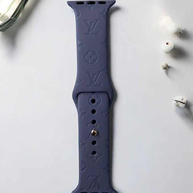 LaLa Engraved Flowers Apple Silicone Watch Band