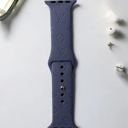 LaLa Engraved Flowers Apple Silicone Watch Band