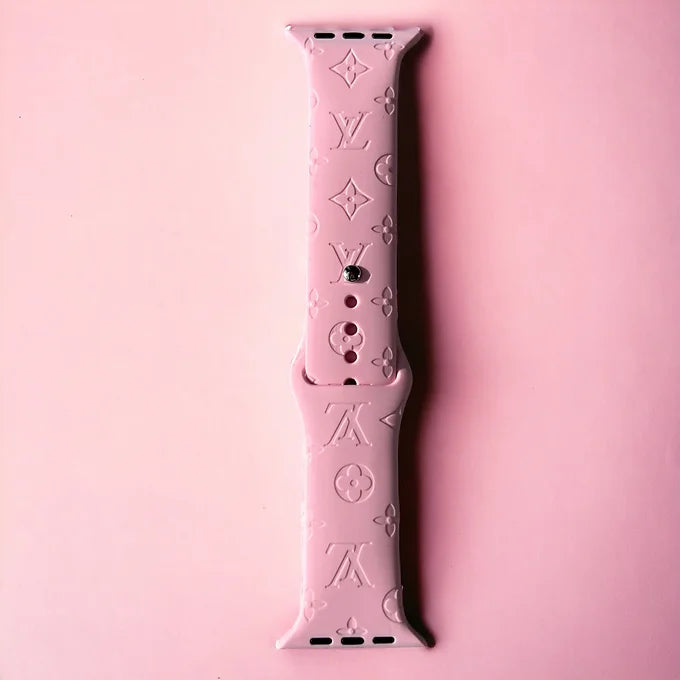 LaLa Engraved Flowers Apple Silicone Watch Band