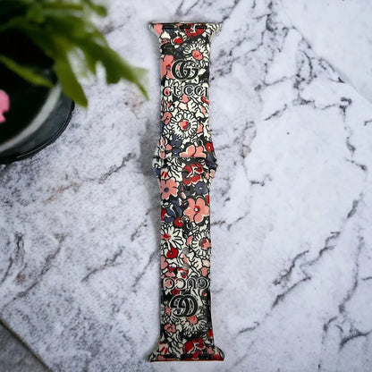 Floral Silicone Apple Watch Band