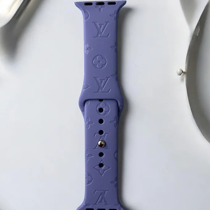 LaLa Engraved Flowers Apple Silicone Watch Band