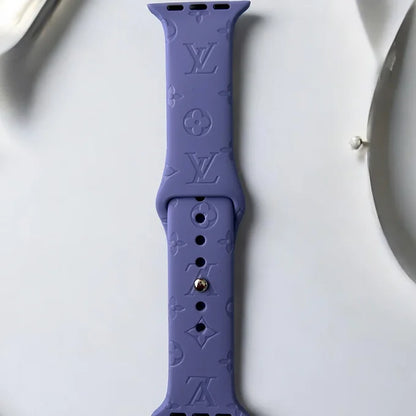 LaLa Engraved Flowers Apple Silicone Watch Band