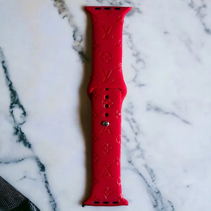 LaLa Engraved Flowers Apple Silicone Watch Band
