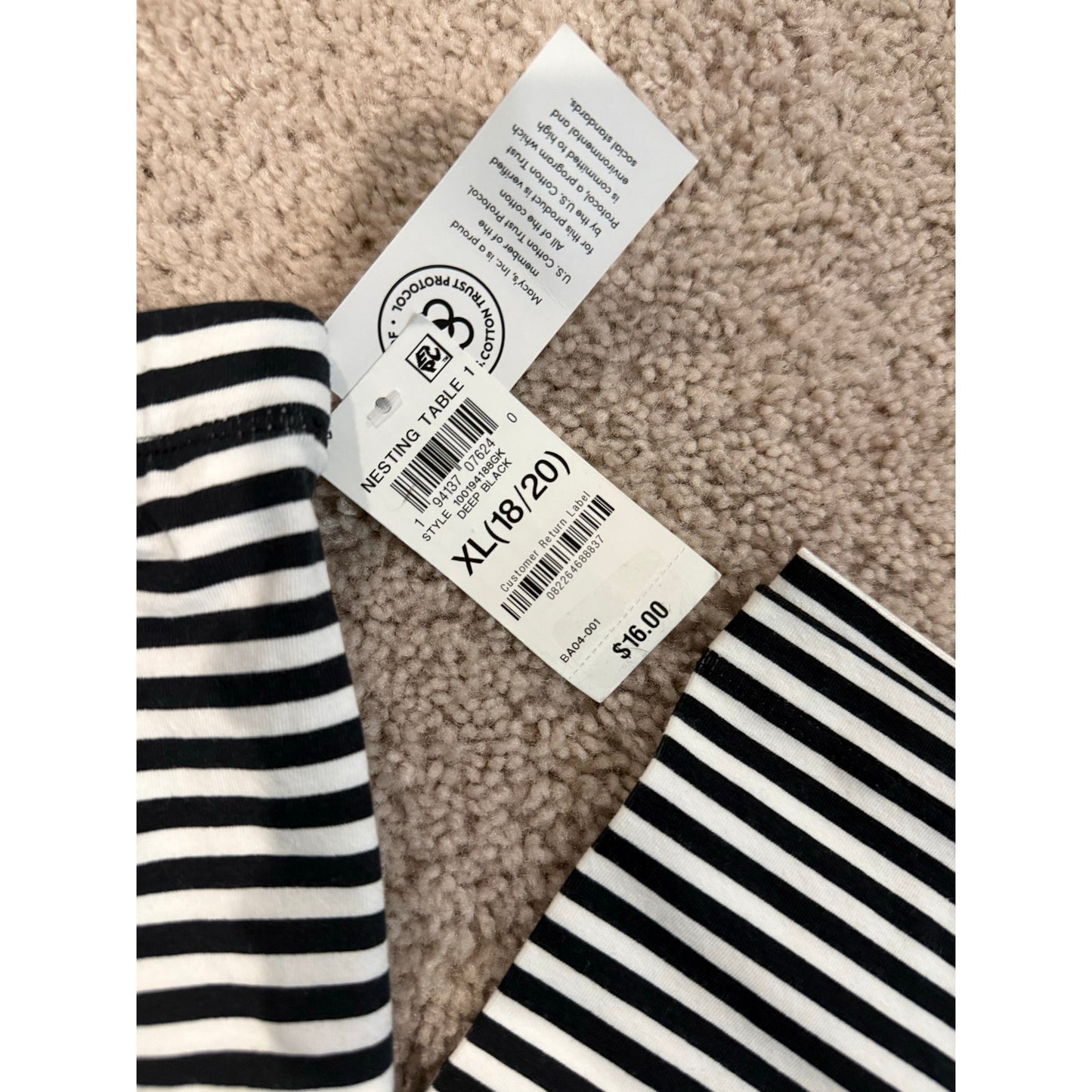 New Girls Striped Leggings-18/20