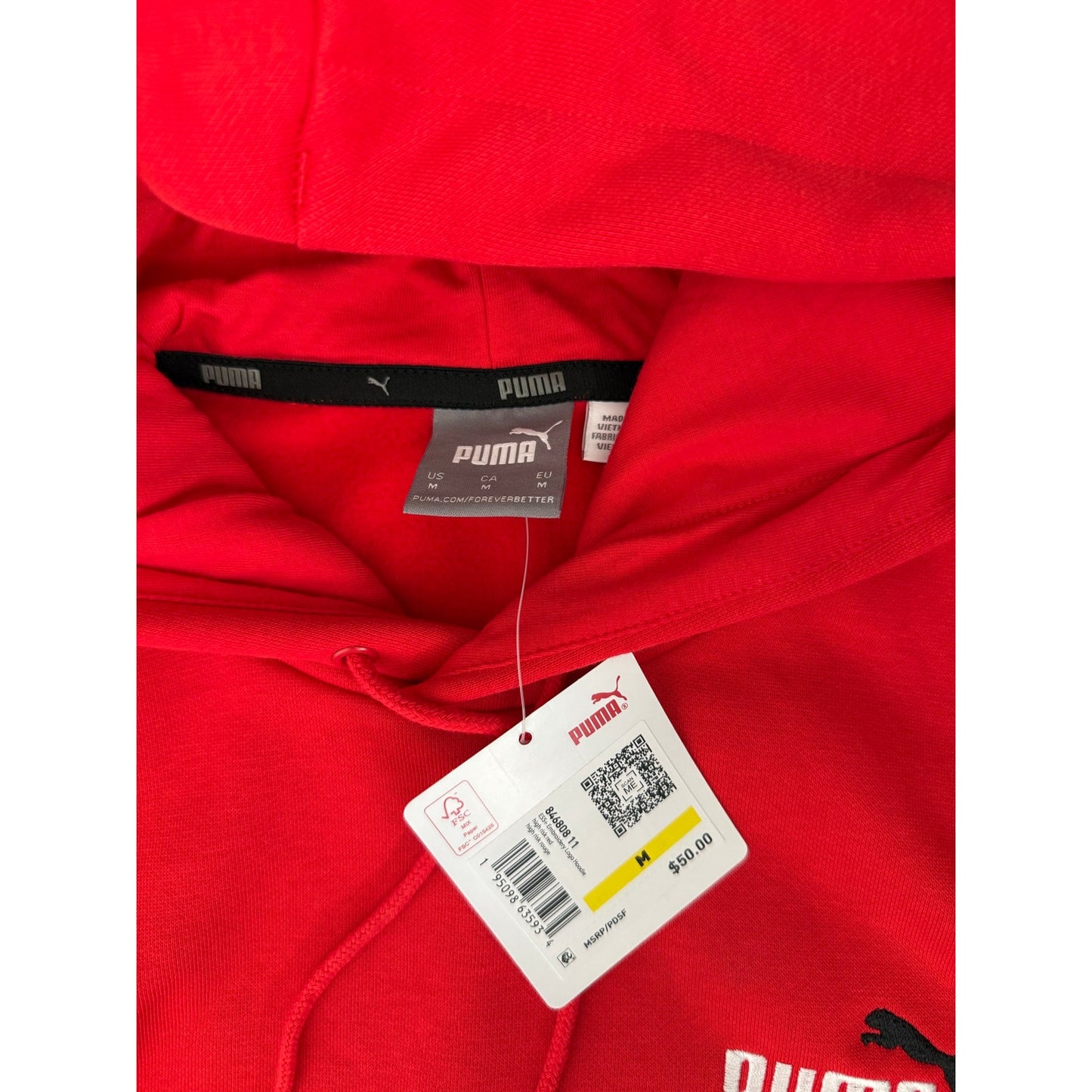 New Men's Puma Red Hoodie-M Retail $50