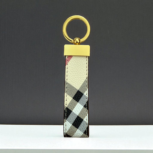 Gold Hardware Plaid Keychain