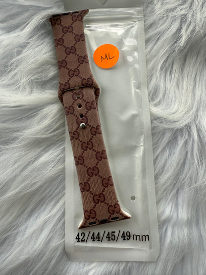 Ginger Monogram Silicone Apple Watch Band