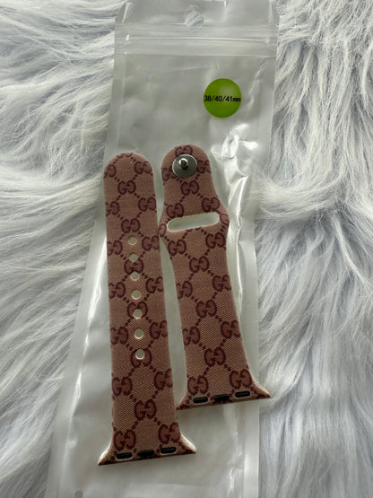 Ginger Monogram Silicone Apple Watch Band