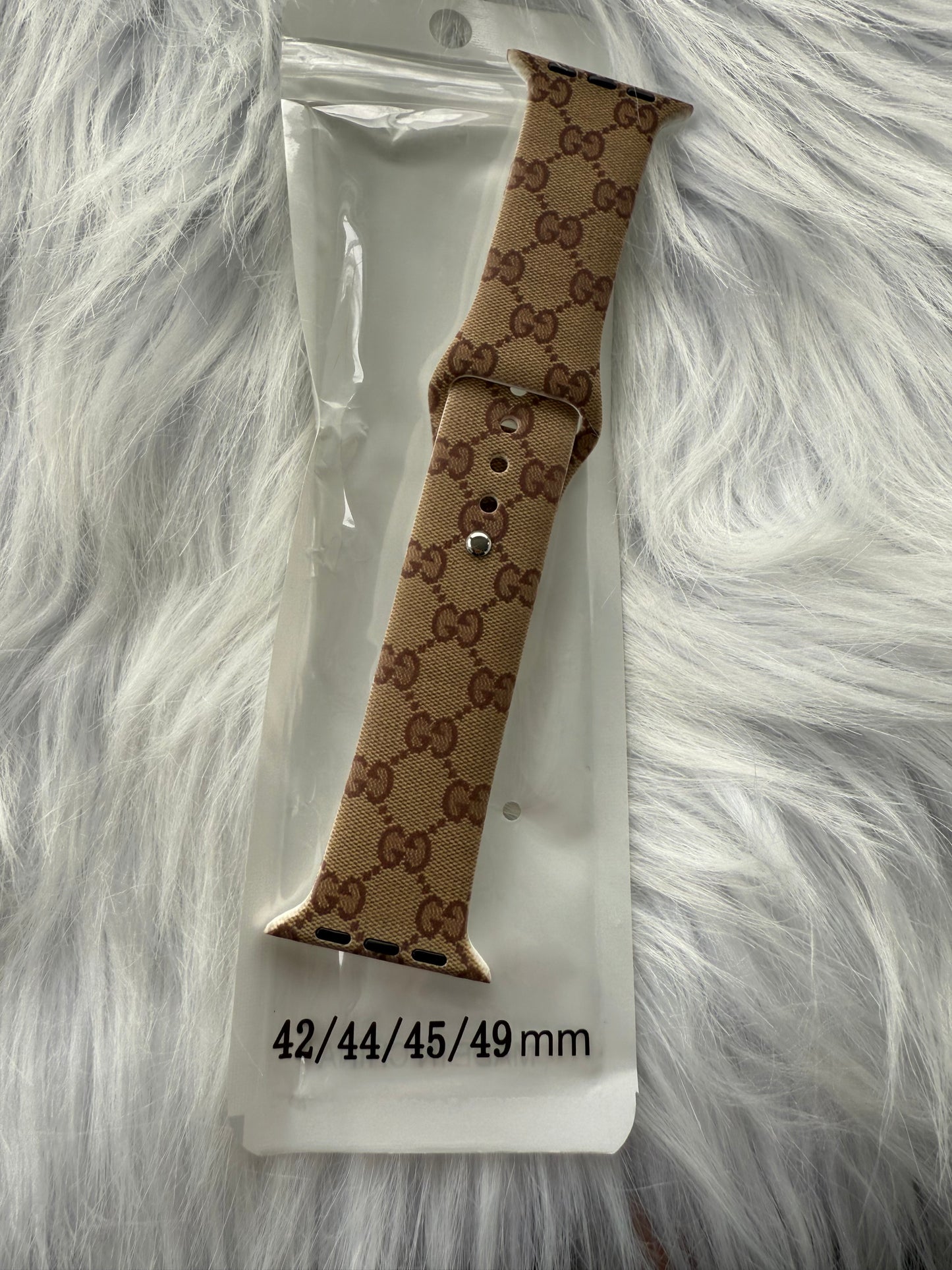 Ginger Monogram Silicone Apple Watch Band