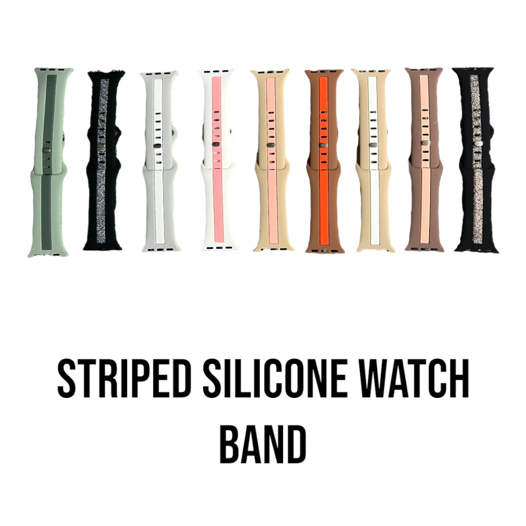 Striped Silicone Apple Watch Bands