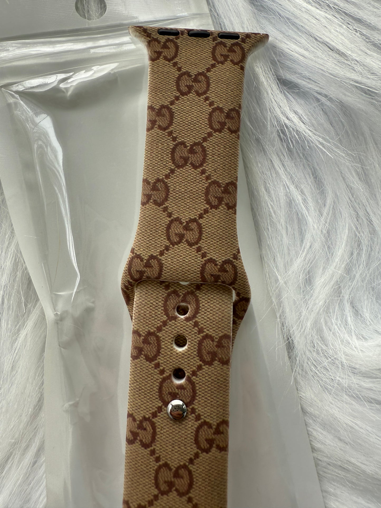 Ginger Monogram Silicone Apple Watch Band