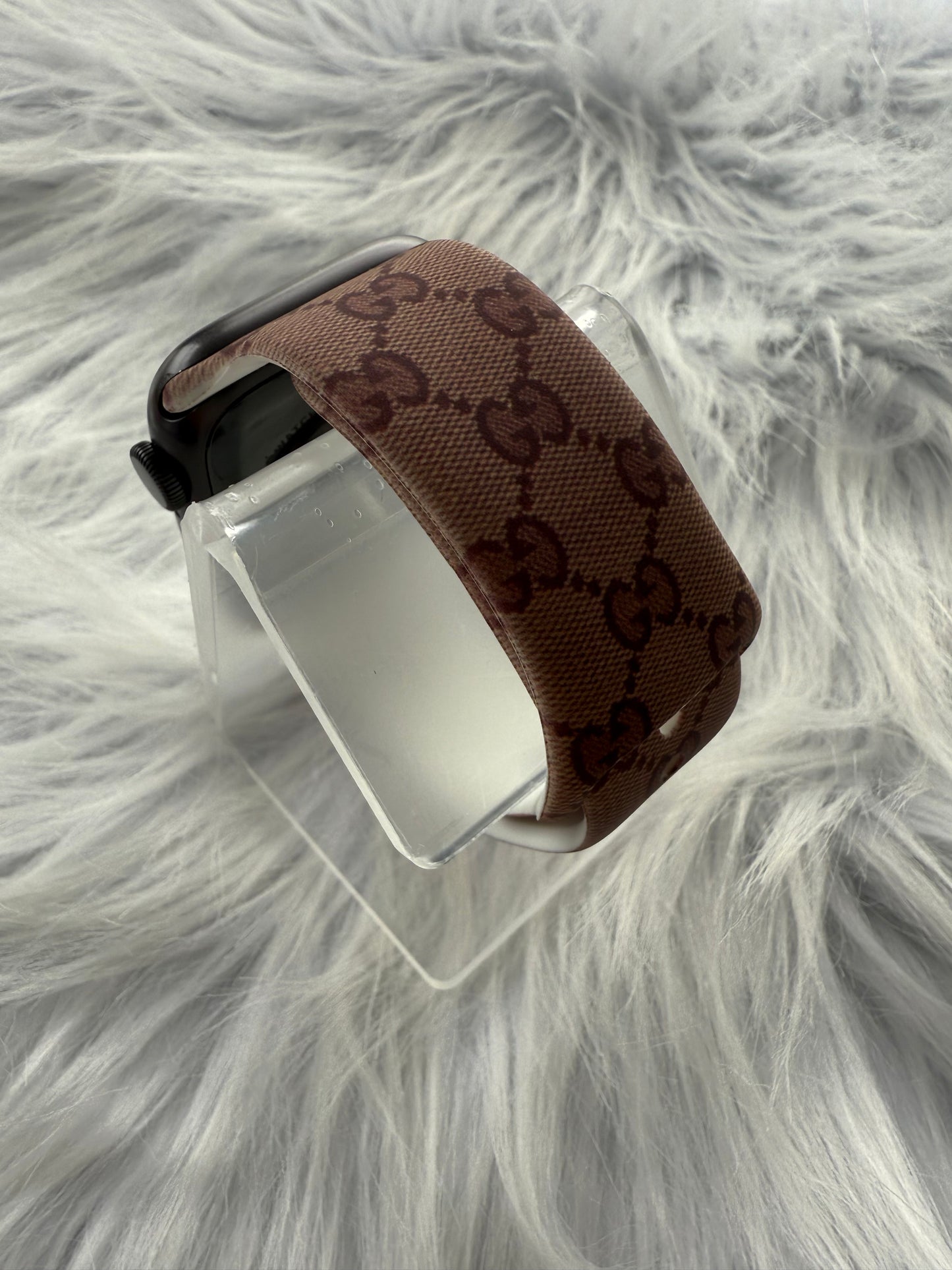 Ginger Monogram Silicone Apple Watch Band